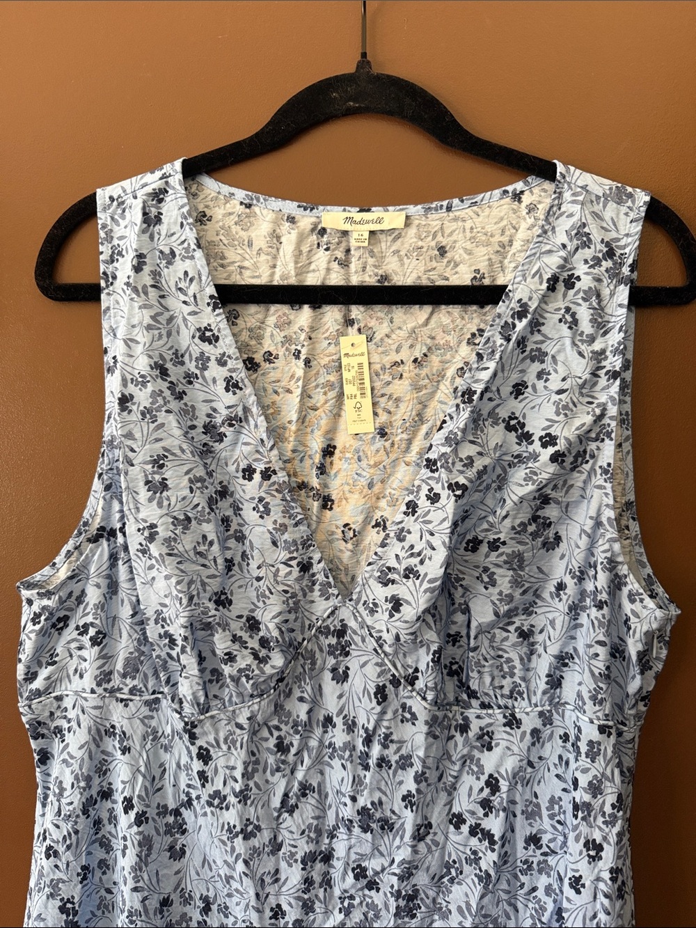 NWT Madewell Blue Floral Print Maxi Sun Dress - Picture 4 of 8